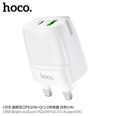 C85B Bright Dual Port PD20W+QC3.0 Charger (UK) C85B Bright Dual Port PD20W+QC3.0 Charger (UK)